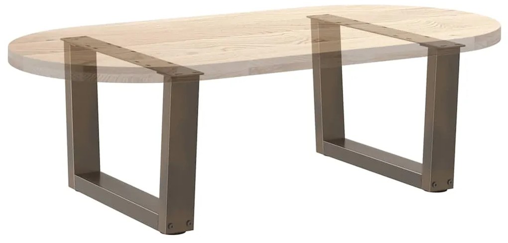 Pés para mesa de centro em formato de V, 2 peças, aço natural, 50x(30-