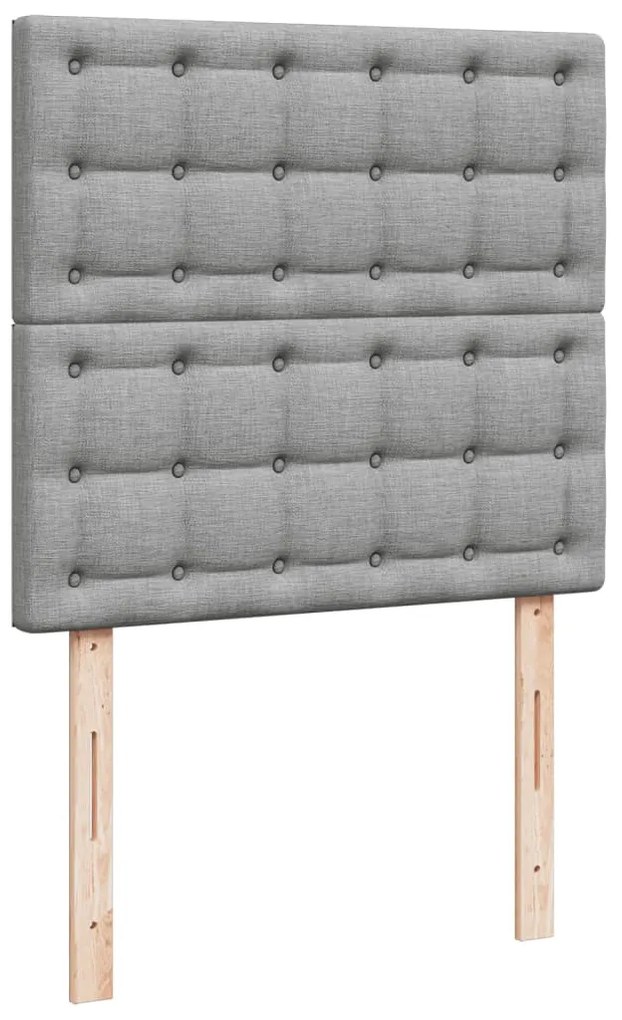 Cama com molas/colchão 90x190 cm tecido cinzento-claro