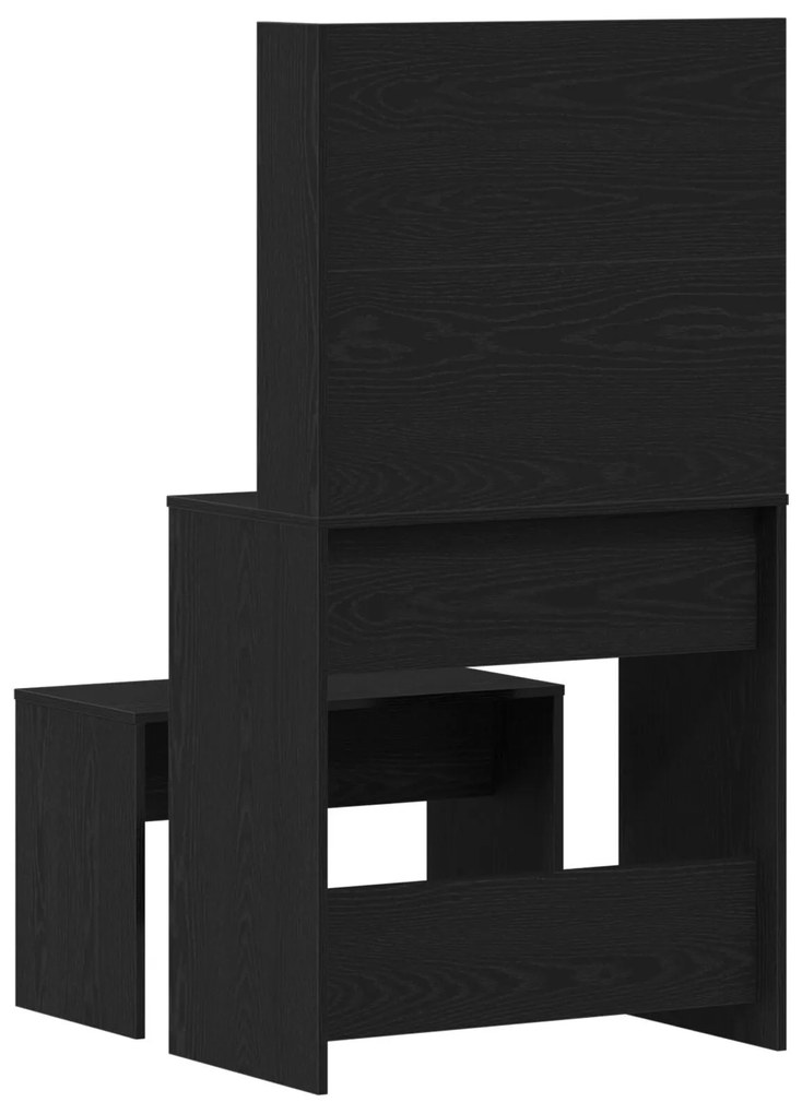 Conjunto de Tocador vidaXL Carvalho Preto Madeira de Engenharia, Tocad