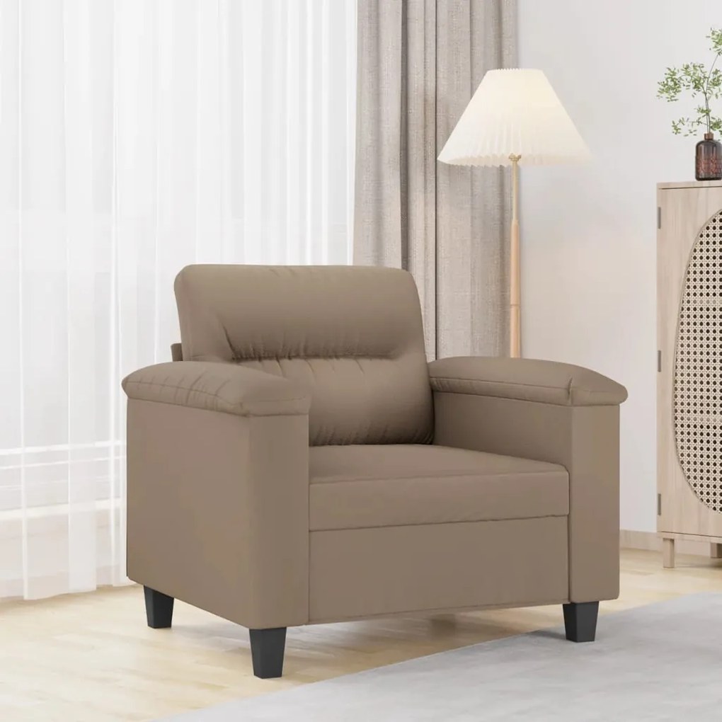 349244 vidaXL Poltrona 60 cm couro artificial cappuccino