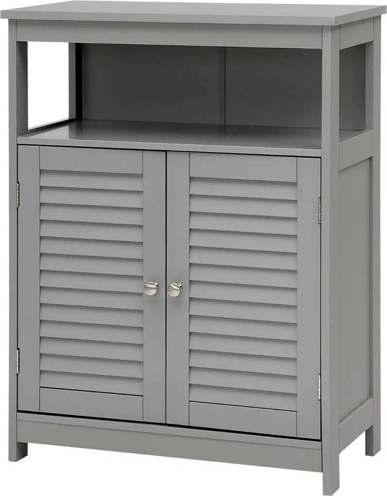 Armário "Persiana Gris" com Dupla Porta e Prateleira Ajustável - 60x30