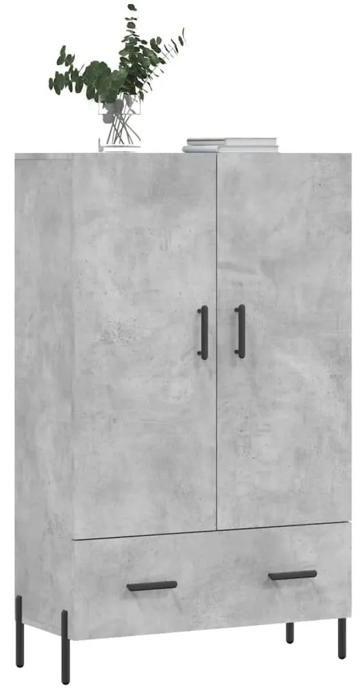 Aparador alto 69,5x31x115 cm derivados de madeira cinza-cimento