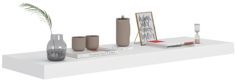 Prateleira de parede suspensa 80x23,5x3,8 cm MDF branco