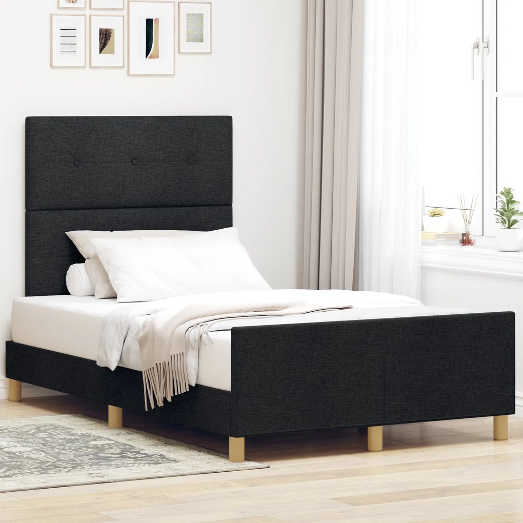Cama vidaXL Preta 120x200 cm em Tecido