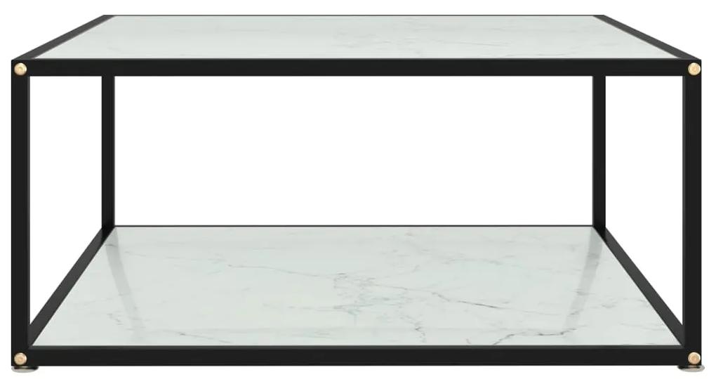 Mesa de Centro Albar em Vidro Temperado Branco Mármore - 80x80 cm - De