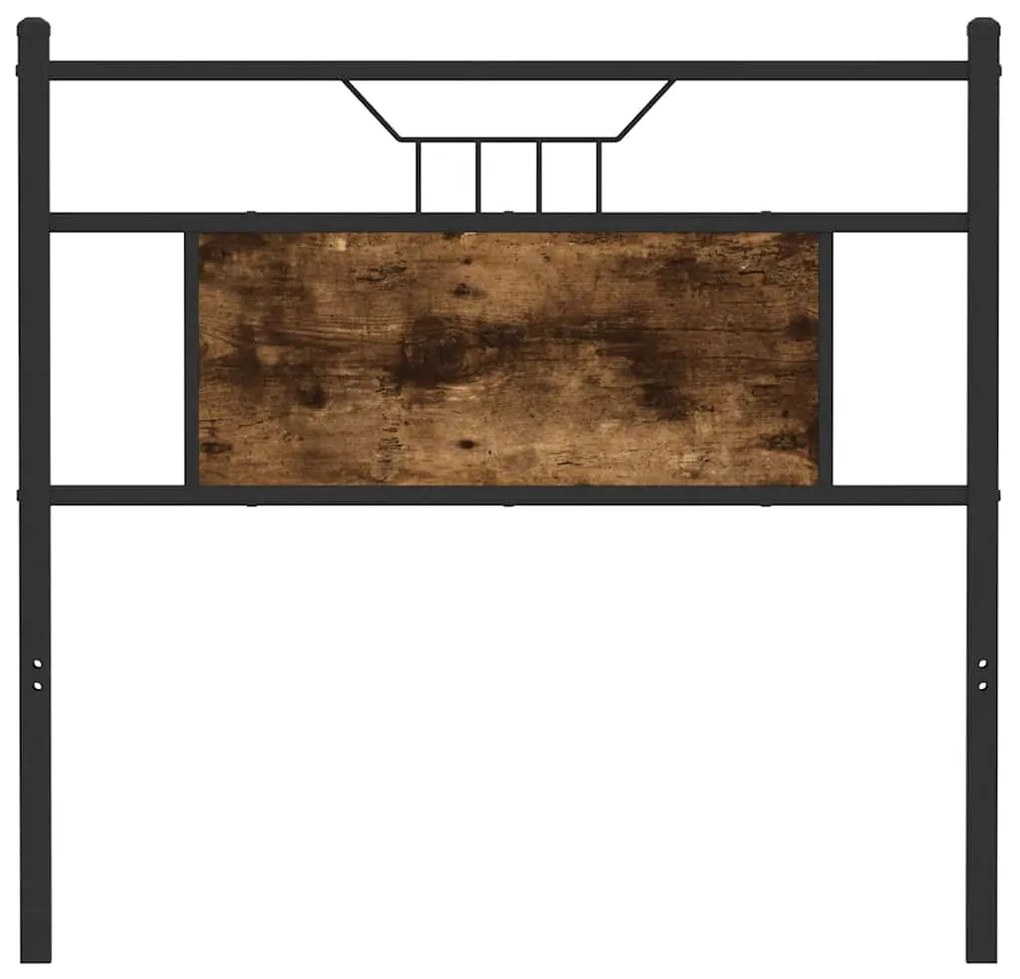 Cabeceira de cama 75cm derivados de madeira/aço carvalho fumado