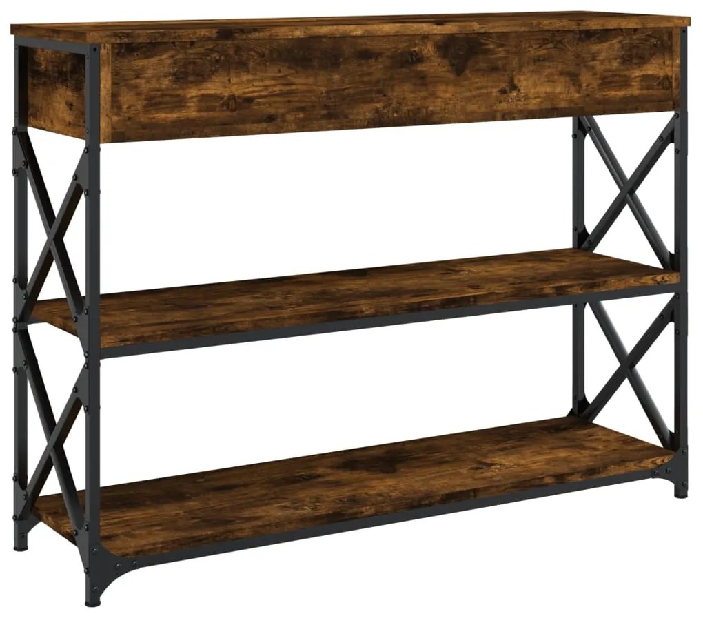 Mesa consola 100x28x75 cm derivados de madeira carvalho fumado