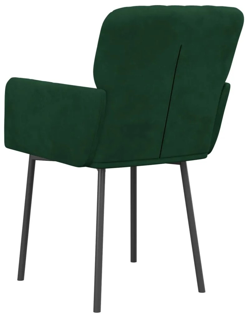 Cadeiras de jantar 2 pcs veludo verde-escuro