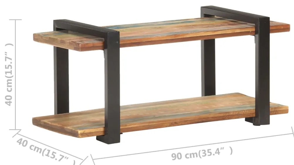 Móvel de TV 90x40x40 cm madeira recuperada maciça