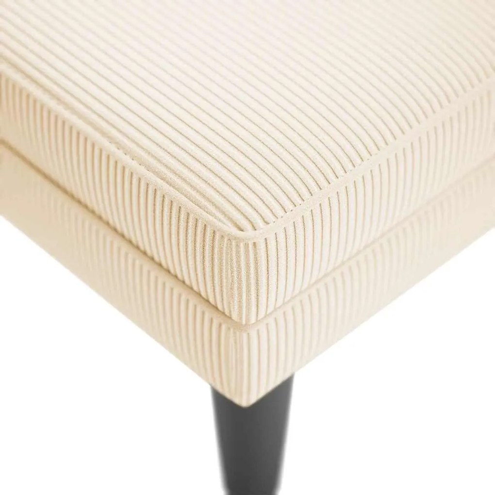 Chaise lounge com almofada tecido corduroy creme