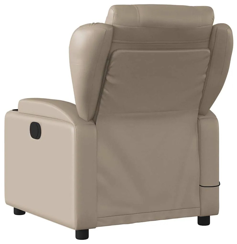 Poltrona de massagens reclinável couro artificial cappuccino