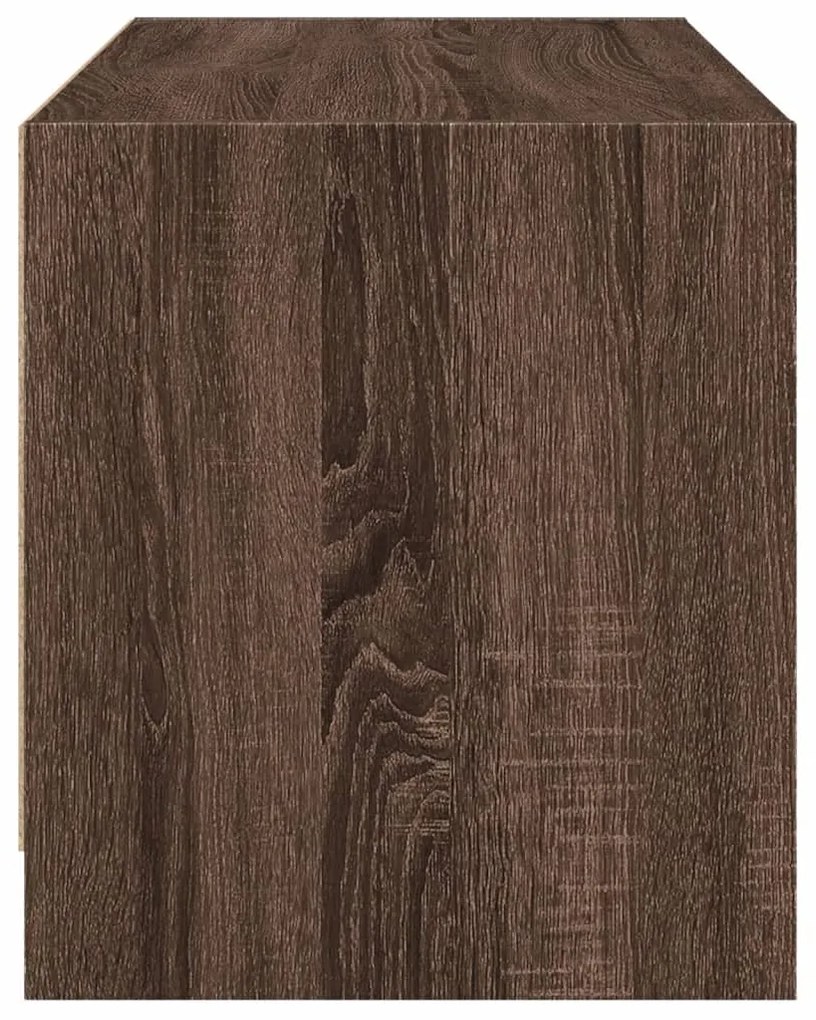 Móvel de TV c/ portas de vidro 68x37x42 cm carvalho castanho