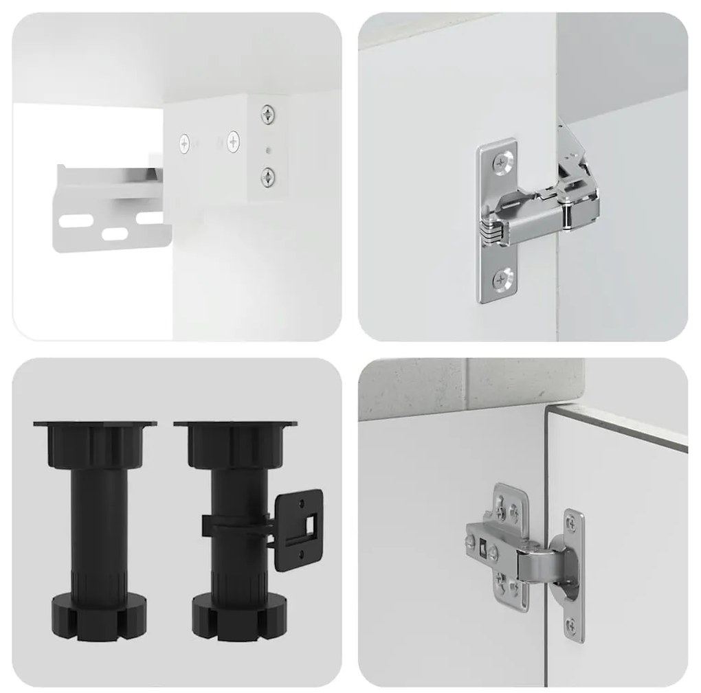 8 peças armário de cozinha conjunto Kalmar cinzento cimento