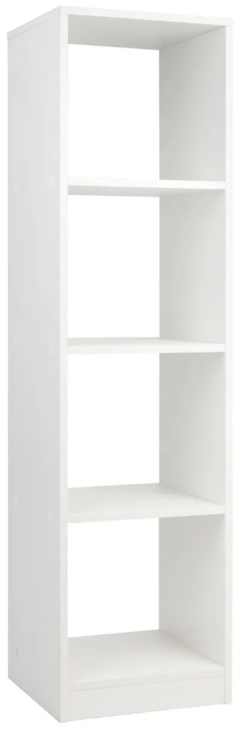 Estante estreita 5 níveis 4 cubos para livros CDs moderna para escritório 38 x 33 x 142 cm Branco