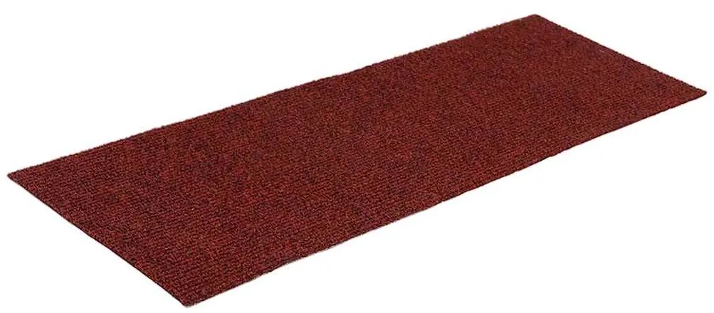 Tapetes de escada adesivos 30 pcs 60x25 cm retangular vermelho