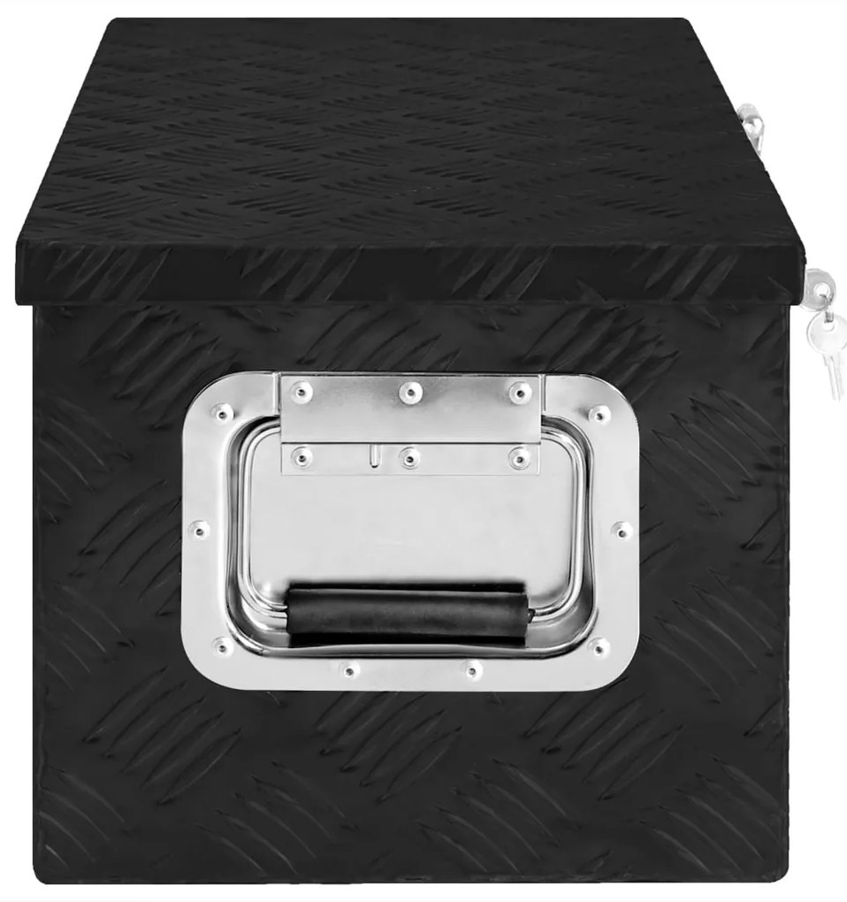 Caixa de arrumação 70x31x27 cm alumínio preto