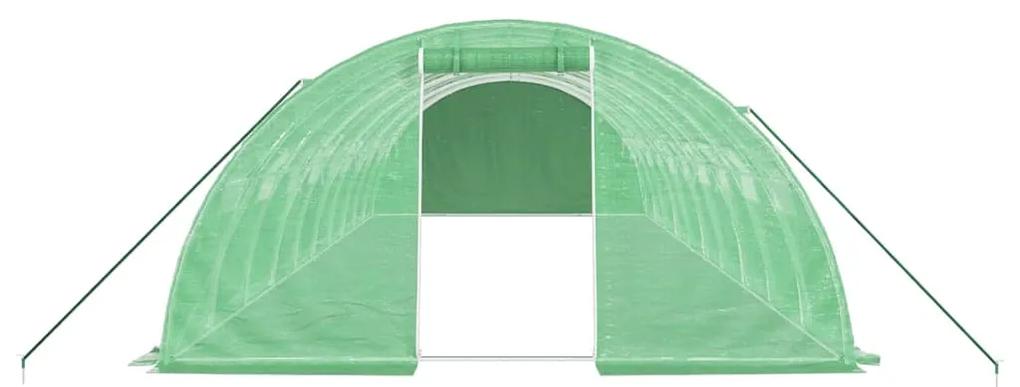 Estufa com estrutura de aço 40 m² 10x4x2 m verde