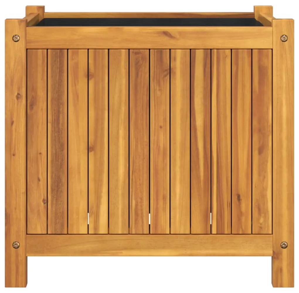 Vaso/floreira de jardim com forro 54x31x50 cm acácia maciça