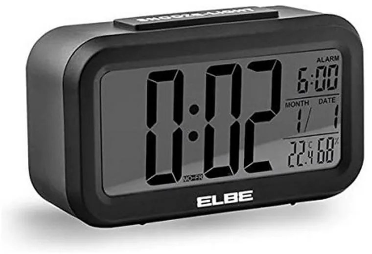 Rádio Despertador ELBE RD668N Preto LCD 4,4"