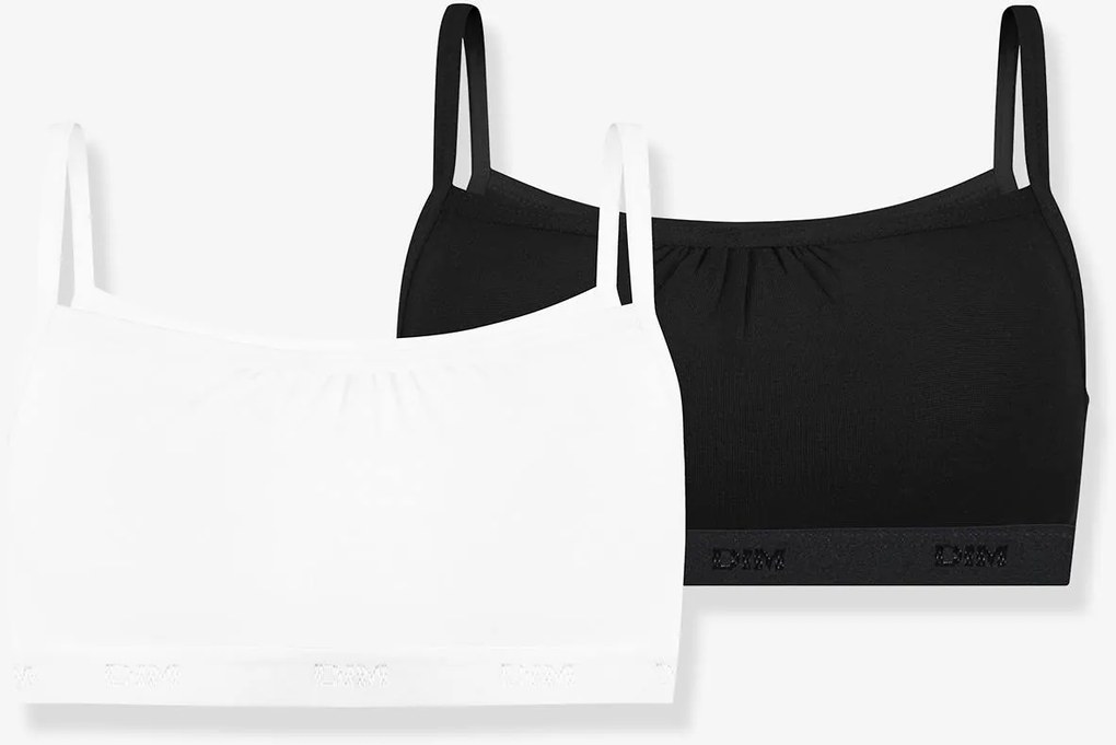 Lote de 2 tops Les Pockets Ecodim DIM, para menina preto