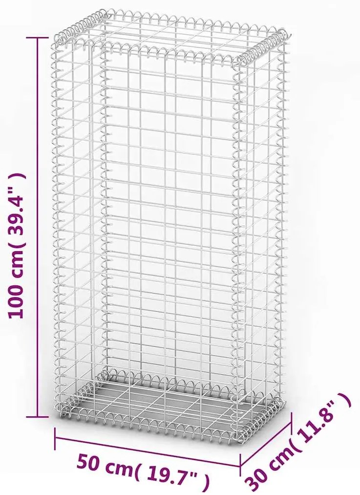 Cesto gabião arame galvanizado 100 x 50 x 30 cm