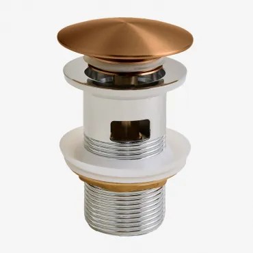 Válvula De Escoamento Para Lavatório Tipo Click-clack Em Aço Inoxidável E Latão Orveta Válvula Com Transbordo & Ouro Rosa Escovado - Sklum