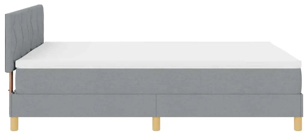 Cama Box com Molas com Colchão Cinza Claro 160x200 cm Tecido