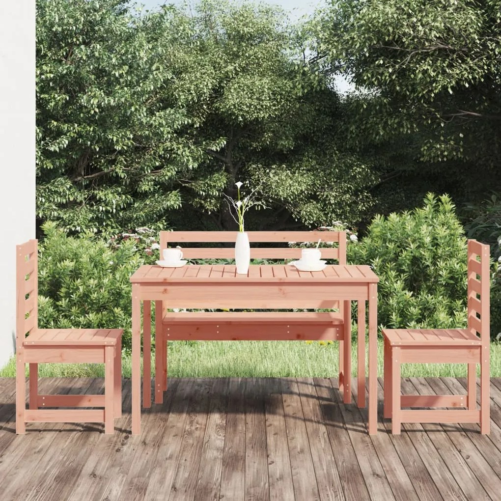 vidaXL 4 pcs conj. jantar p/ jardim madeira de douglas maciça