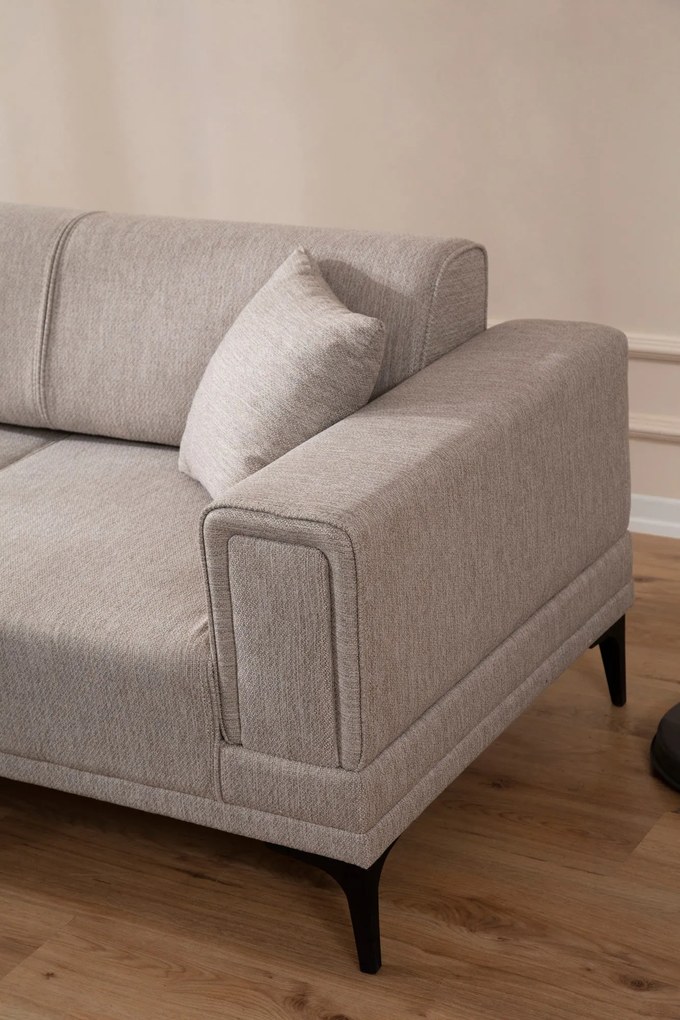 Sofá-Cama de Canto Horizon – Castanho Claro – 140x250 cm