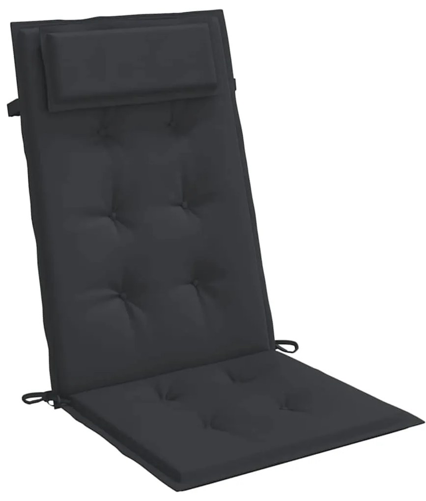 Almofadões p/ cadeira encosto alto 6 pcs tecido oxford preto