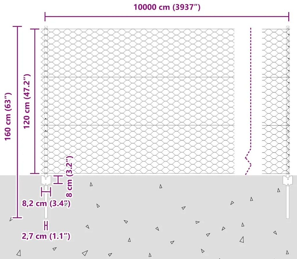 Posts de Cerca 22 pcs U-Channel Cinza 120 cm Aço