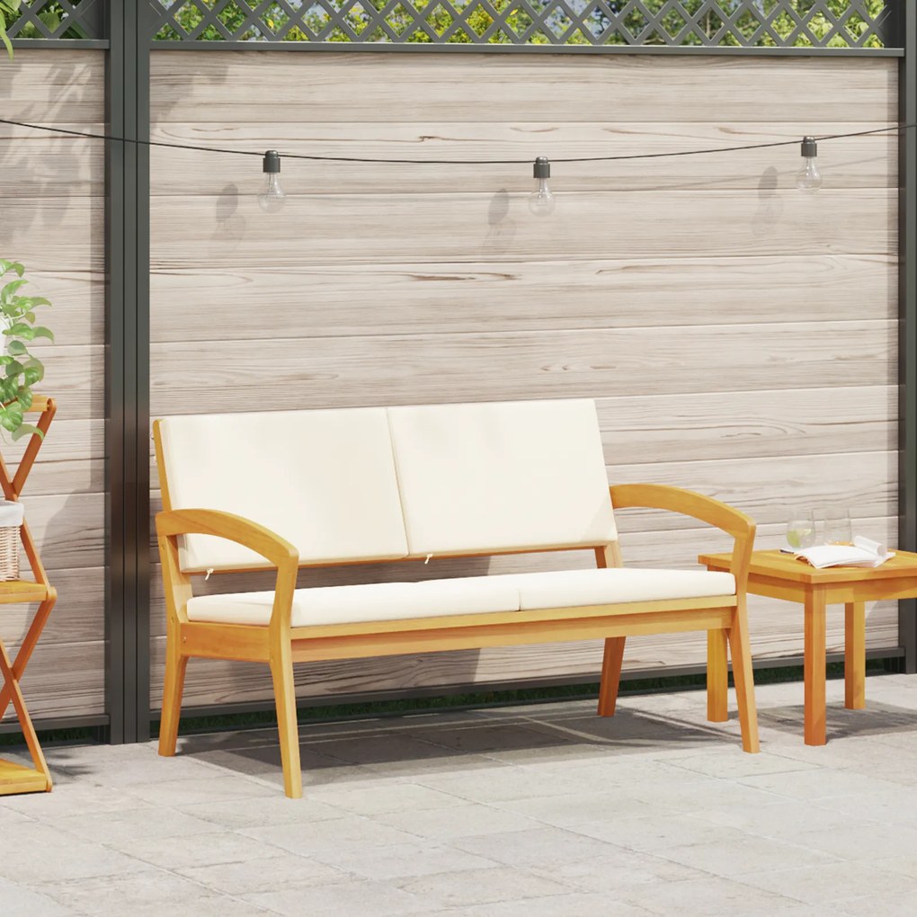 Banco de Jardim vidaXL com Almofadas 115x70x72 cm Madeira Sólida de Acácia