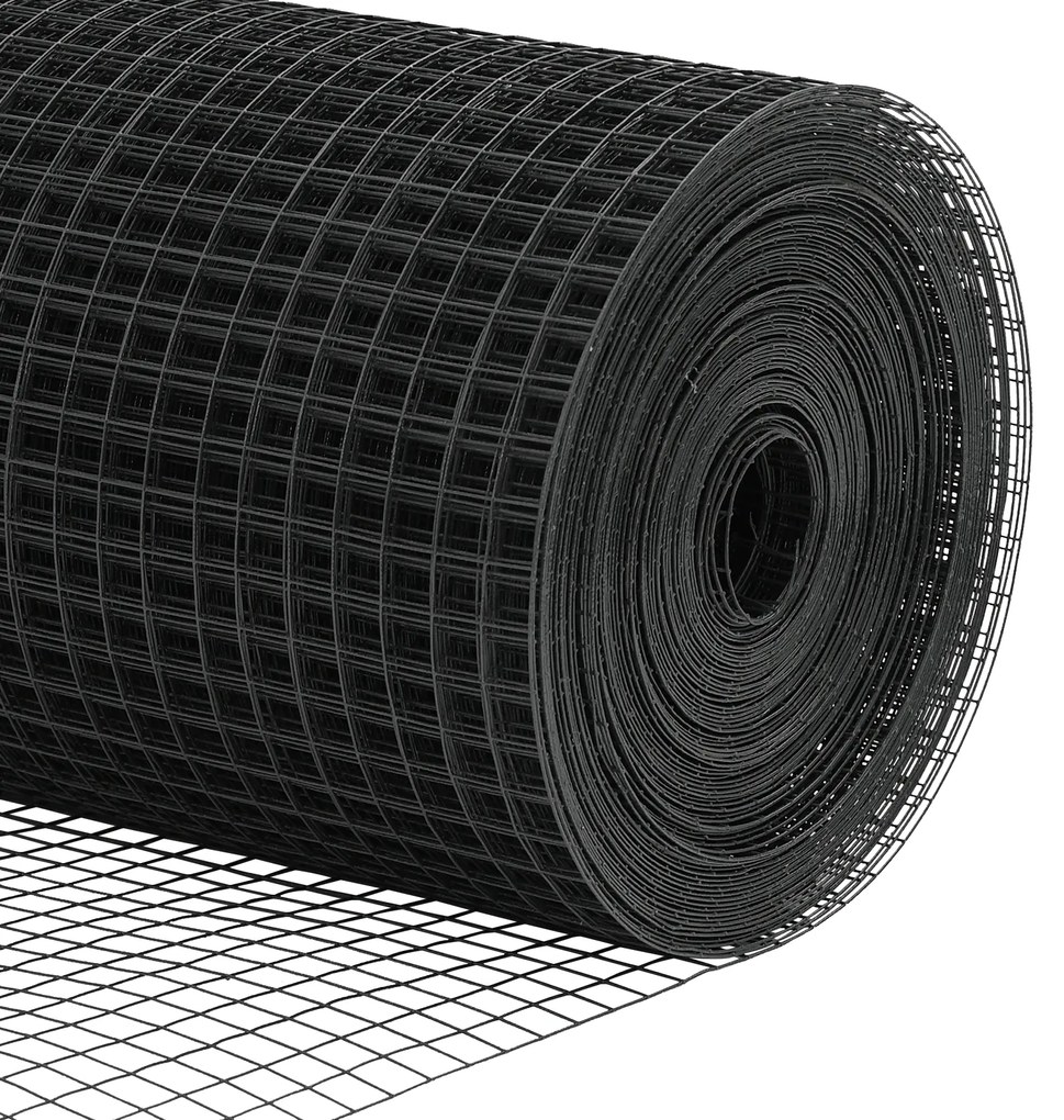 Cerca de Arame Soldado com 13 Postes Cinza 0.8x50 m Aço
