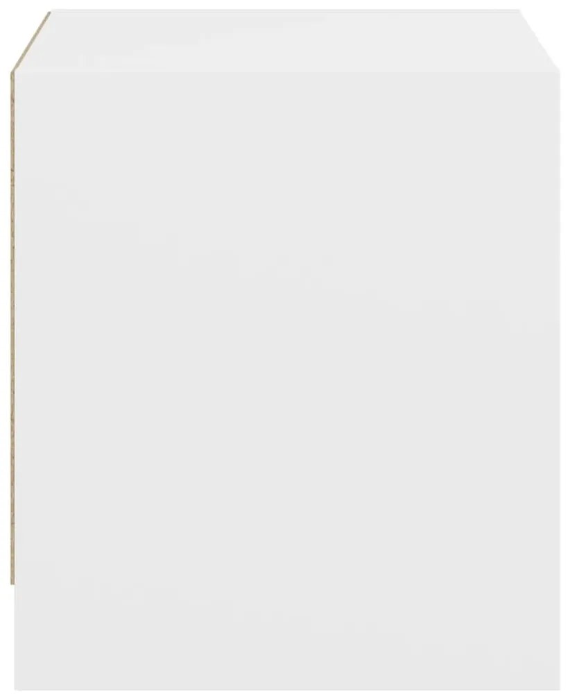 Mesas de cabeceira c/ portas de vidro 2 pcs 35x37x42 cm branco