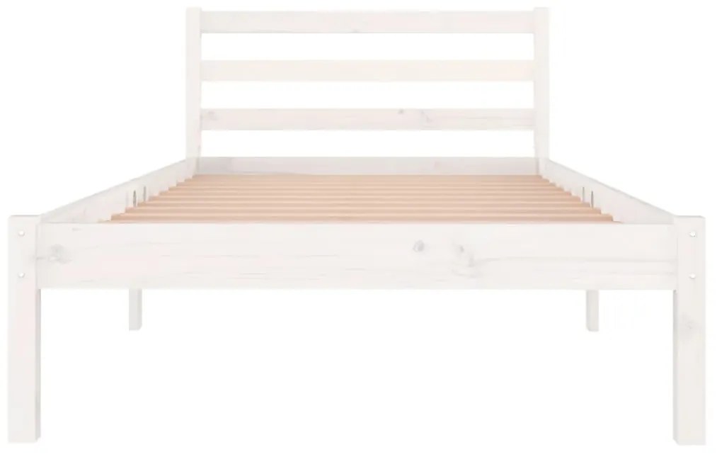 Estrutura de cama 90x200 cm pinho maciço branco