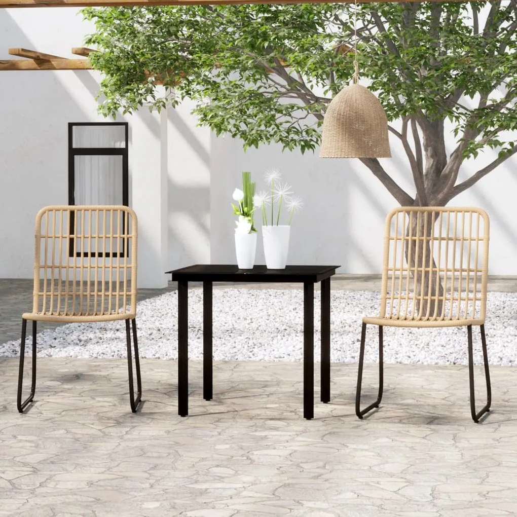 vidaXL 3 pcs conjunto de jantar para jardim cor de carvalho