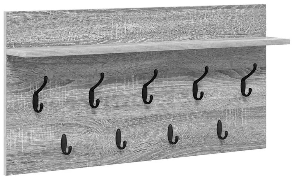 Cabideiro de Parede Sonoma cinzento 80 x 40 x 12 cm