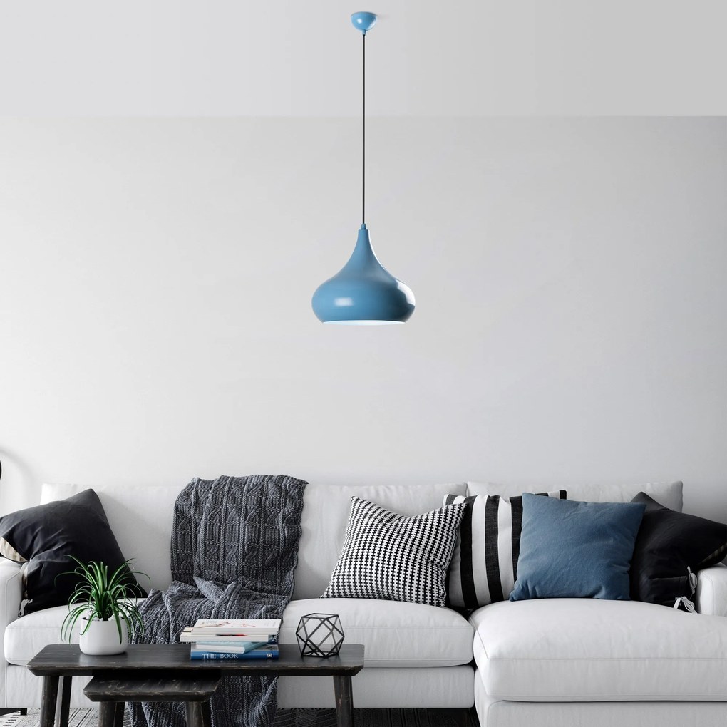 Candeeiro Chandelier Saglam – Azul Claro – Ø30 h:28 cm