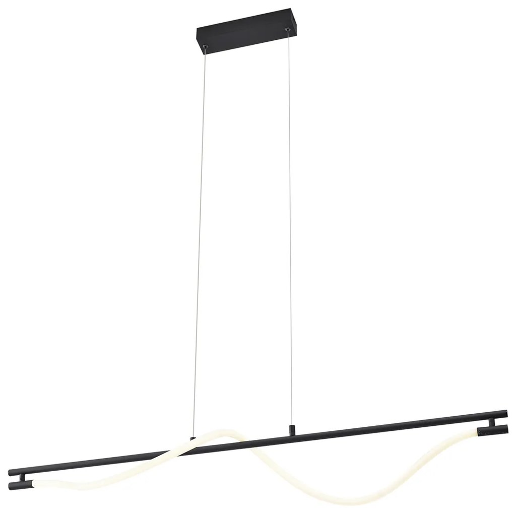 Candeeiro suspenso moderno preto com LED regulável em 3 níveis - Twirl Moderno