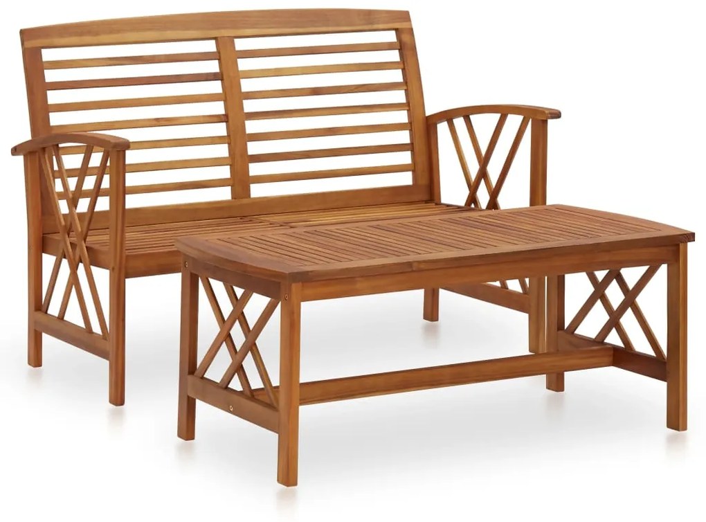 vidaXL 2 pcs conjunto lounge de jardim madeira de acácia maciça