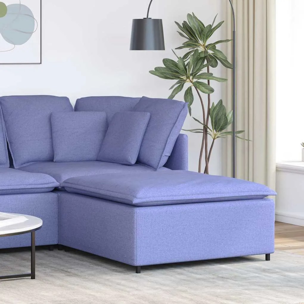 vidaXL Sofá Modular Pufe Módulo Jeans Azul 100x100x48 cm