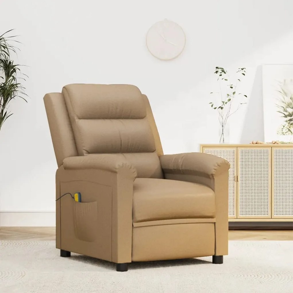 vidaXL Cadeira de massagens couro artificial cappuccino