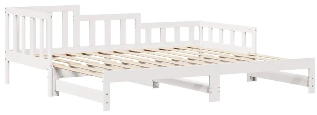 Sofá-cama com gavetão e gavetas sem colchão 90x200 cm branco