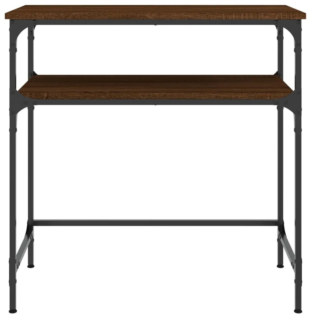 Mesa consola 75x35,5x75 cm derivados madeira carvalho castanho