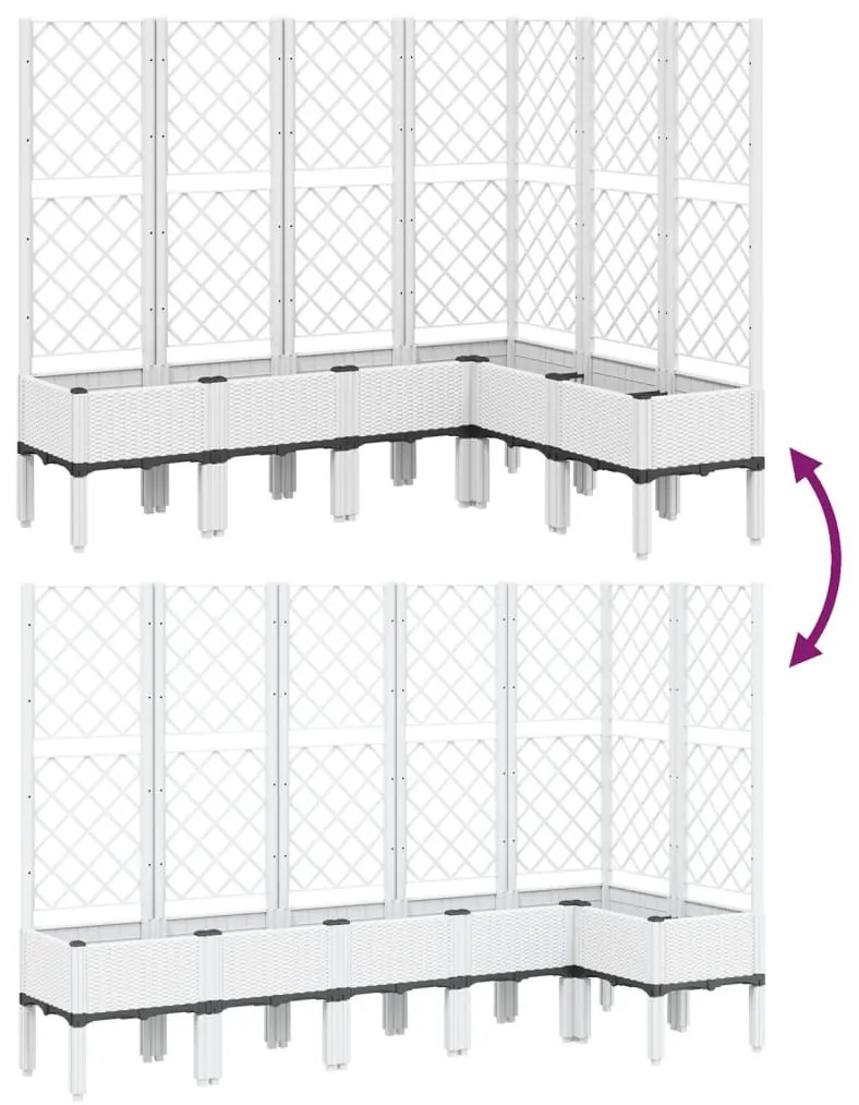 Vaso/floreira de jardim c/ treliça 160x120x142 cm PP branco