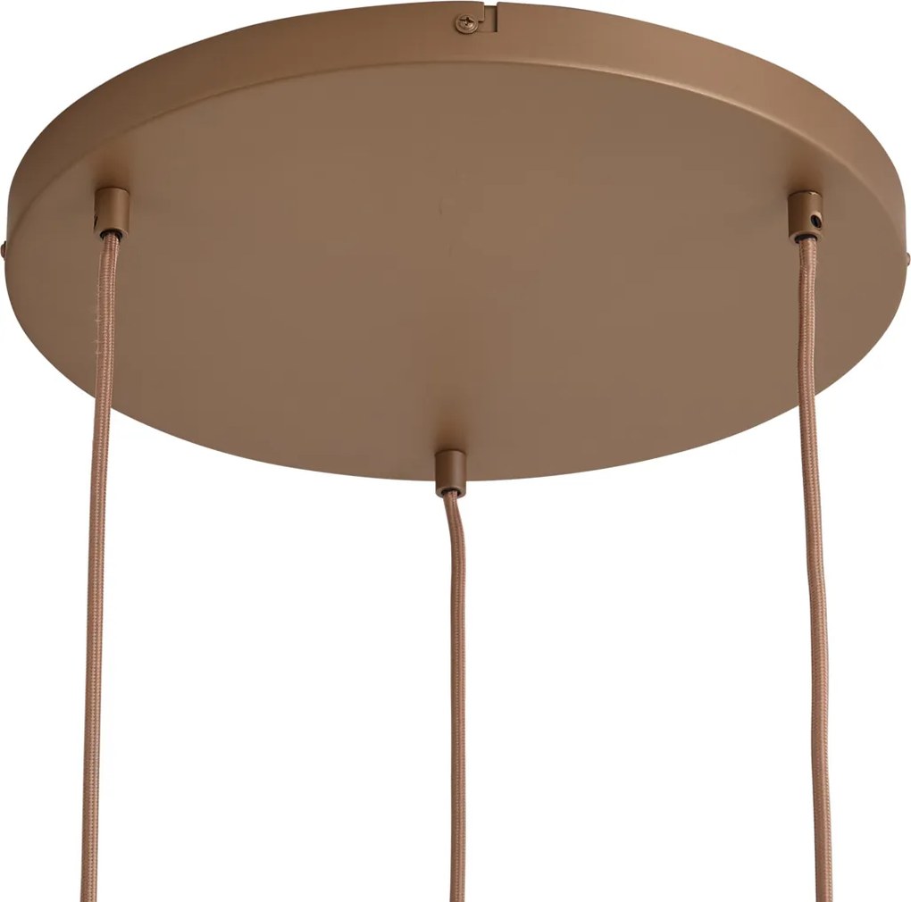 Candeeiro de Teto Retro Bronze Escuro com Vidros Âmbar 3 Luzes - Smokey