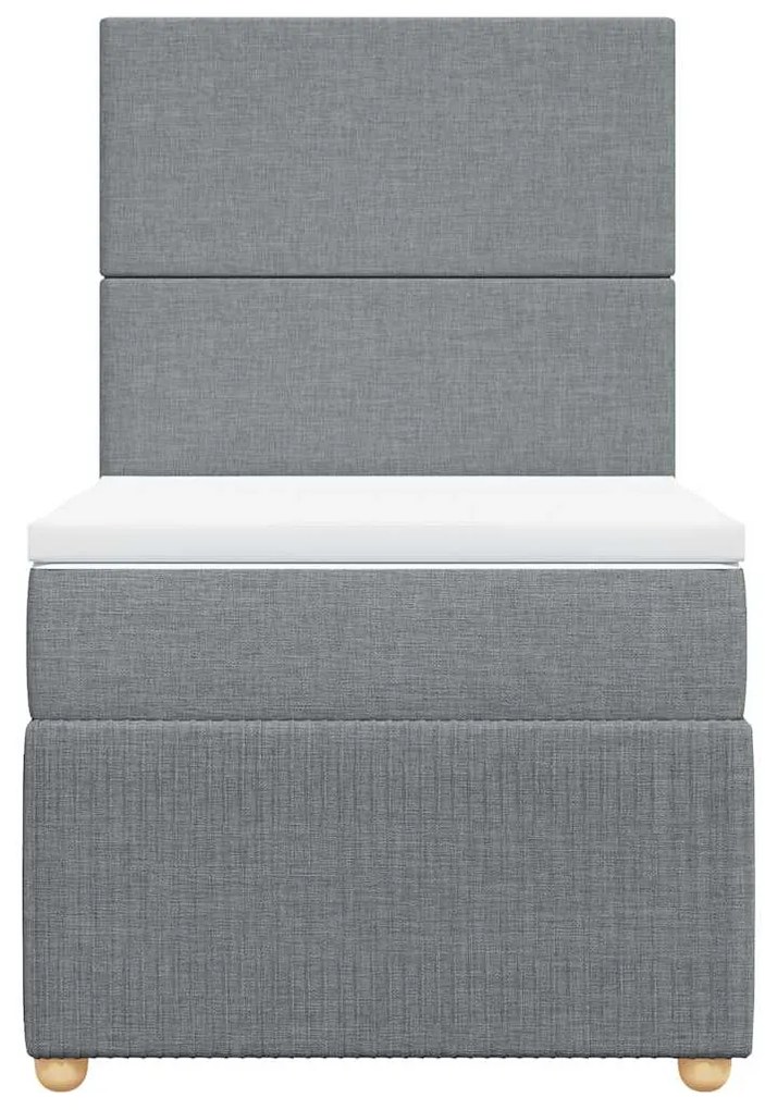 Cama com molas/colchão 80x200 cm tecido cinza-claro