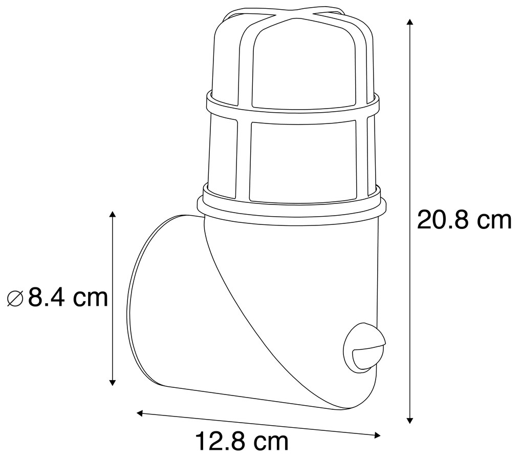 Aplique antigo para exterior dourado IP54 com sensor de movimento - KIKI Moderno