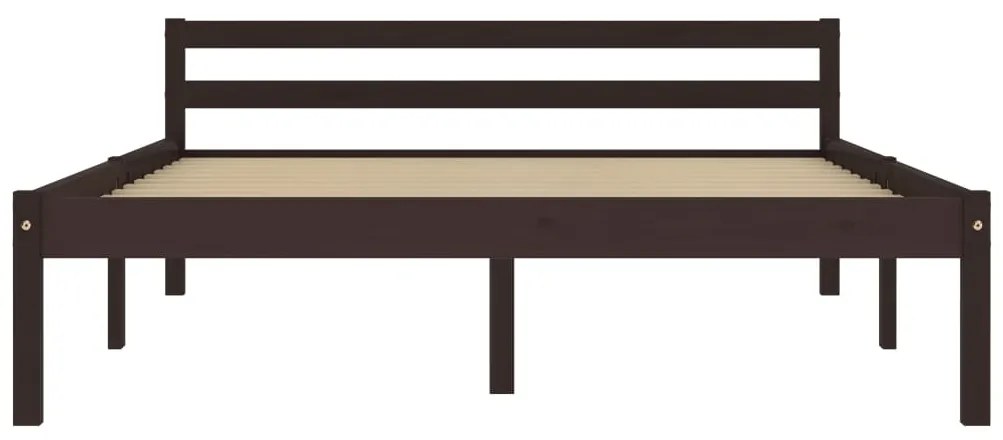 Estrutura de cama 140x200 cm pinho maciço castanho-escuro