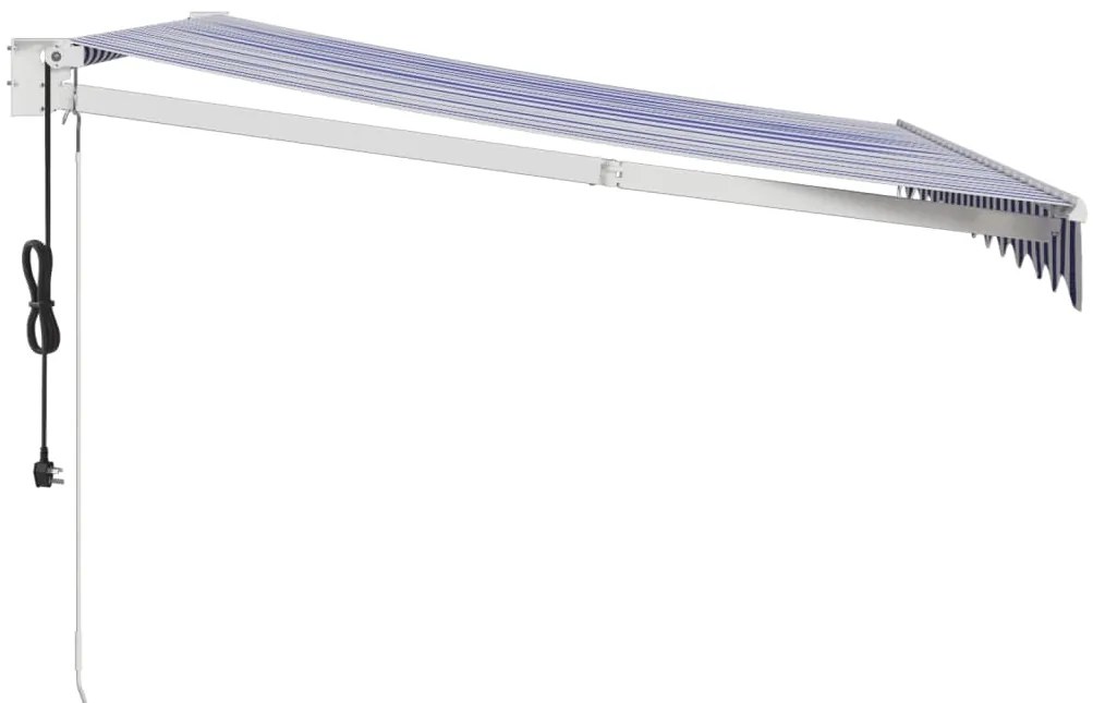 Toldo retrátil automático 3,5x2,5 m azul e branco